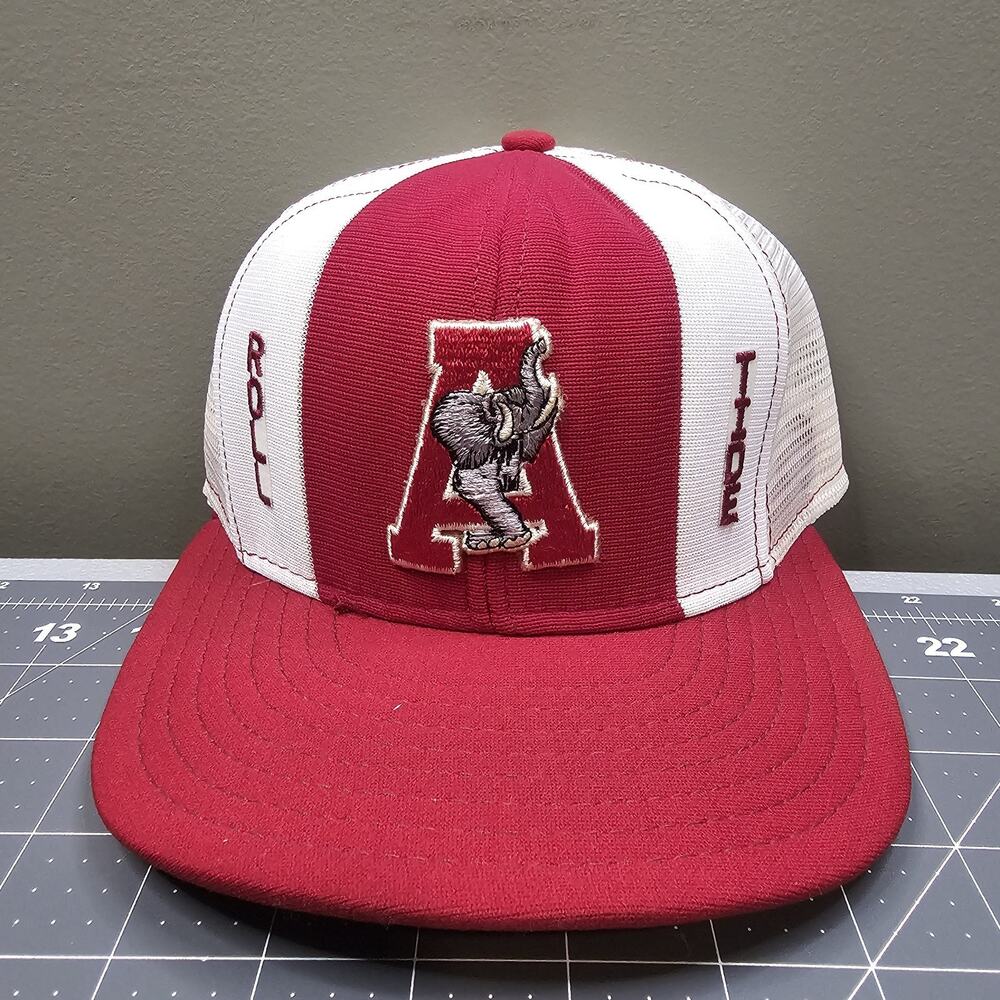 Vintage Alabama Hat Cap Snapback Trucker New 80s Tide Mesh USA Lucky Stripes
